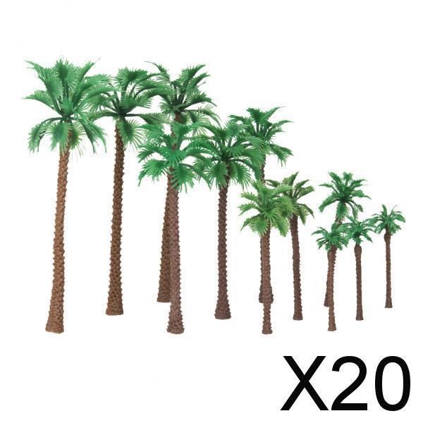 20x12pcs Layout Model Train Palm Trees Scale HO O N 6-11cm Model Scenery