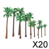 20x12pcs Layout Model Train Palm Trees Scale HO O N 6-11cm Model Scenery