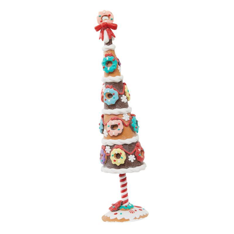 Maxbell Small Tabletop Artificial Christmas Tree Mantel Cabinet Party Donut Ornament