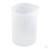 Maxbell 3 Piece 250ml Measuring Cup Silicone Mold DIY Jewelry Scale Resin Glue Tools