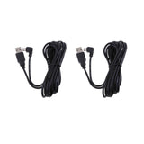 Maxbell 2Pieces 5V 2A Mini USB Charger Cable 90 Degrees Angle DVR GPS Charging Cable