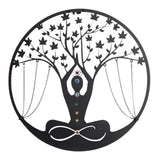 Maxbell Medtitation Metal Wall Art Decor Yoga Meditation Wall Decor for Indoor Patio