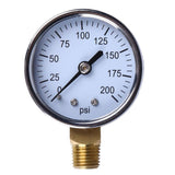 Maxbell 2x1/4"NPT Air Compressor Hydraulic Pressure Gauge 0-200 PSI Side Mount 2"Face