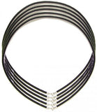 Maxbell 5 PCs 3mm Black Leather Cord / Sterling Silver Necklace 16 Inch