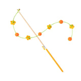 Maxbell Interactive Cat Toy Funny Handmade with Bell Play Rod for Exercise Home Yard Yellow with Ball