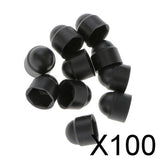 Maxbell 100x10pcs M6 Black Dome Bolt Nut Protection Caps Cover Hexagon Screws M6x10mm