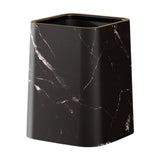 Maxbell Marble Waste Bin Reusable Paper Basket Trash Bin for Kitchen Bathroom Office Black L