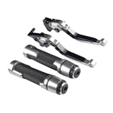 Maxbell Motorcycle Clutch Brake Levers Set Stable Performance Easily Install Folding Silver