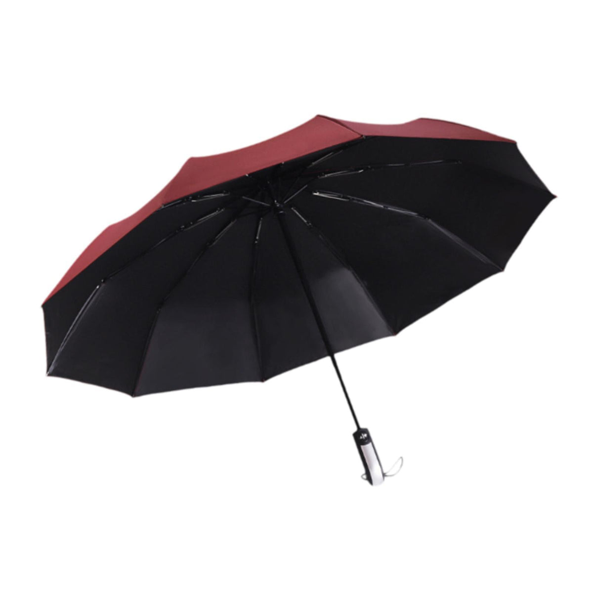 Maxbell Automatic Folding Umbrella Three Folding Umbrella for Camping Travel Outdoor Red