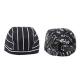 Maxbell 2 Pieces Kitchen Catering Chef Skull Cap Tie Back Pirate Hat Headwrap Unisex