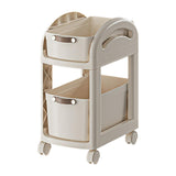 Maxbell Rolling Cart on Wheels Fruit Vegetable Basket for Laundry Living Room Office 2 Layer White