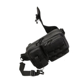 Maxbell Fishing Tackle Bag Rod Holder Fishing Gears Storage Bag for Trekking Camping Black