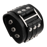 Maxbell Punk Bracelet Punk Rock Gifts PU Bracelet for Rock Jackets Anniversary Women Black
