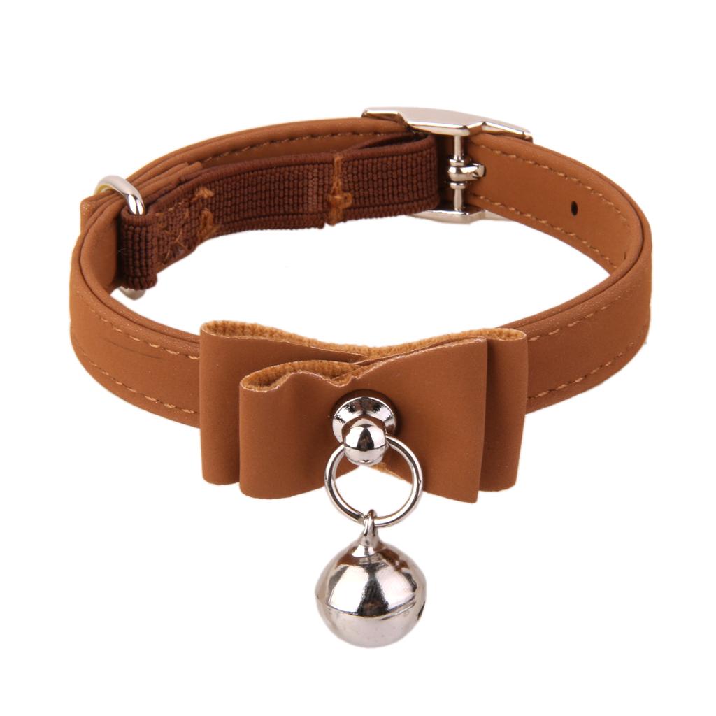 Maxbell Maxbell Adjustable Pet Kitten Cat Puppy Safety Collar Bell Buckle Neck Strap Brown