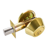 Maxbell Dead Bolt Door Lock Modern Round Door Knob for Bedroom Garage Front Entrance Gold