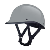 Motorcycle Helmet, Lightweight Open-Face, Certified Shockproof Protection, Vintage Design, For Men & Women, Quick Release Buckle, Matte Black M Cement Gray