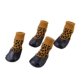 Maxbell Maxbell Leopard Print Waterproof Dog Puppy Cat Pet Shoes Slippers Non-Slip Socks - #1