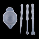 Maxbell 4 pieces transparent silicone reusable mixing measuring cups & stirrers liquid epoxy resin hobby craft casting jewelry making diy decoration tools set - Aladdin Shoppers