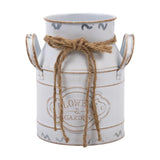 Maxbell Farmhouse Flower Planter Sturdy Bucket Container for Patios Balconies Party White
