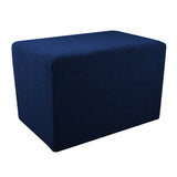 Maxbell Big Size Ottoman Pouf Cover Stretchy Footrest Stool Slipcover  Deep Blue