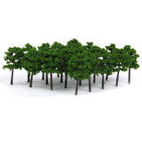 60Piece 1/200 1/250 N Scale Green Painted Tree Models for Railroad Dioramas