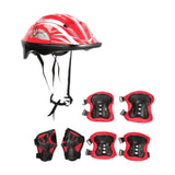 Maxbell Kids Bike Helmet Set Portable for Skateboarding Outdoor Sports Rollerblading Red