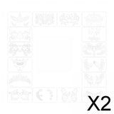 Maxbell 2xFace Paint Stencils for Kids Reusable Durable for Halloween Holidays Cosplay