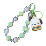 Maxbell Cute Beaded Keychain Creative Multifunction Portable Keyring for Women Girls Dog