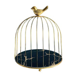 Maxbell Maxbell Iron Art Nordic Bird Cage Rack Lipstick Perfume Cosmetic 19.5x22.5cm black