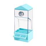 Maxbell Bird Food Feeder Clear Automatic Bird Feeder for Canaries Cockatoo Lovebirds blue