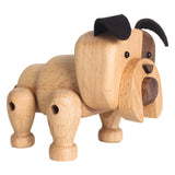 Maxbell Wooden Dog Figurine Animal Art Puppy Wood Crafts for Room Ornaments Toy