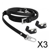 Maxbell 3xPurse Strap for Handbag Durable Bag Shoulder Strap for Clutches Purse Making Black