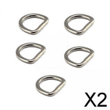 Maxbell 2x5x D Rings Heavy Duty Seamless D Shaped Rings for Hardware Handbags Clothing 25mmx16mm