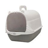 Cat Litter Box with Lid Portable Anti Splashing Easy Tidy Handle grey - Aladdin Shoppers