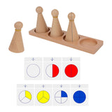 Wooden Math Learning Toys Math Fractions People Toy for Girls Age 6 7 8 9 10