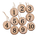 Maxbell 10 Pcs Wooden Slices Hanging Cricle Ornaments From 1 To 10 Numbers Smoothly Surface Safe To Use - Aladdin Shoppers