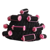 Maxbell Curler Wig Hat Funny Fashion Crochet Curler Hat for Cosplay Role Play Autumn black