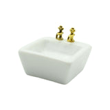 Maxbell 1/12 Dollhouse Simulation Washbasin Mini Basin Sink for Decoration DIY Scene Square