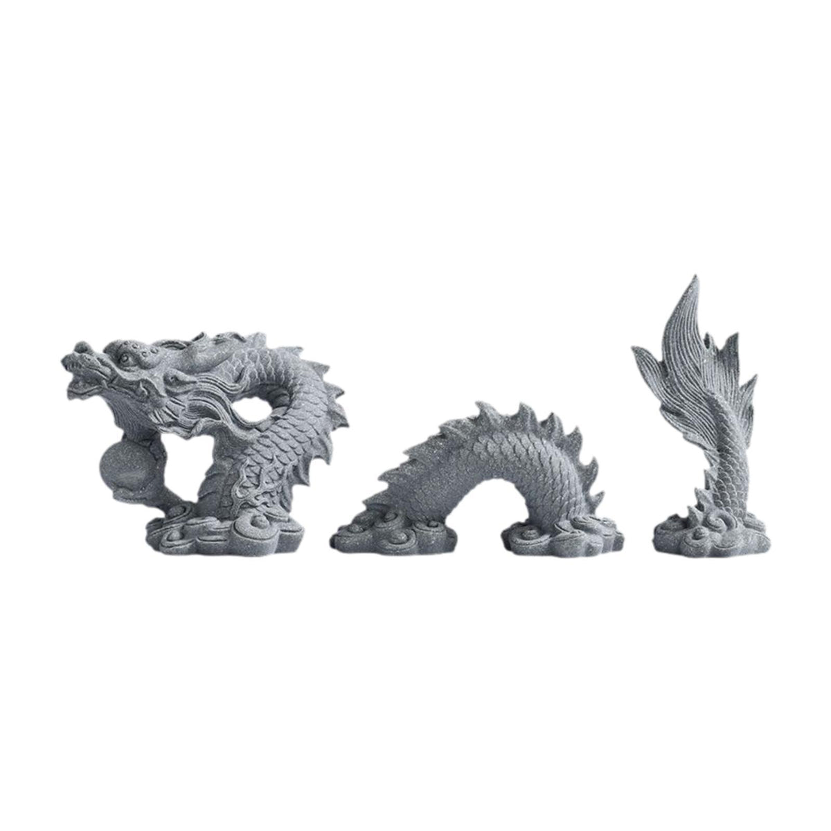 Maxbell Dragon Statue Set Gift Decorative Ornament Sculpture for Yard Shop Fireplace