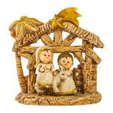 Maxbell Mini Christmas Nativity Figurine Party Ornament Miniature Nativity Scene Set Gold 10x10cm