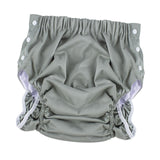 Maxbell Reusable Adult Cloth Diaper Washable Anti Side Leak for Seniors Multipurpose Grayish Green XXL
