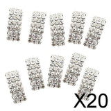 Maxbell 20x10 Pcs Crystal Diamante Rhinestone Buckle Invitation Ribbon Slider A