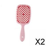 Maxbell 2xDetangling Hair Brush Soft Flexible Accessory Durable Curved Vent Hair Brush Pink