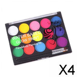 Maxbell 4xFace Body Paint Makeup Painting Kit with Brush for Holiday Artist Kids Adult