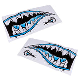 Maxbell 2 Pieces Large 3D Shark Teeth Mouth Sticker Kayak Fishing Boat Decals Blue - Aladdin Shoppers