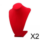 Maxbell 2xDurable Necklace Display Bust Jewelry Organizer for Salon Exhibitions Choker High