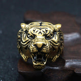 Maxbell Stainless Steel Ring Vintage Gothic Tribal Biker Tiger Head Band US Size13