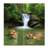 Maxbell Set of 2 Panels Digital Photo Printing 3D Curtains Aminals Tigers - Aladdin Shoppers