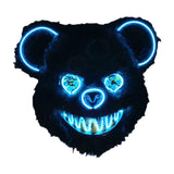 Halloween Scary Bear Mask Costume Furry Bear Mask for Halloween Party Easter blue