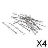Maxbell 4x20pcs Double Eyed Wire Shank Waddington Shank for Fly Lure Tying Length 45mm